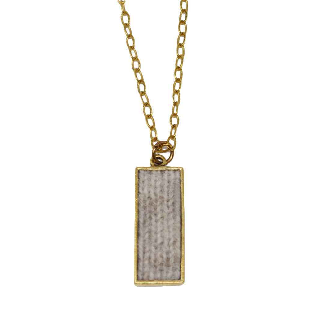 Beige Cashmere Pendant Necklace