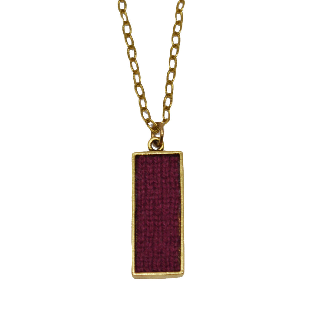 Burgundy Cashmere Pendant Necklace