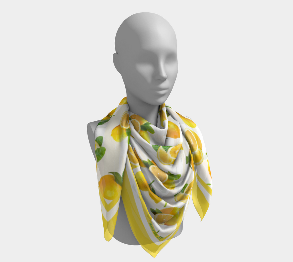 Summer Lemons Satin Scarf