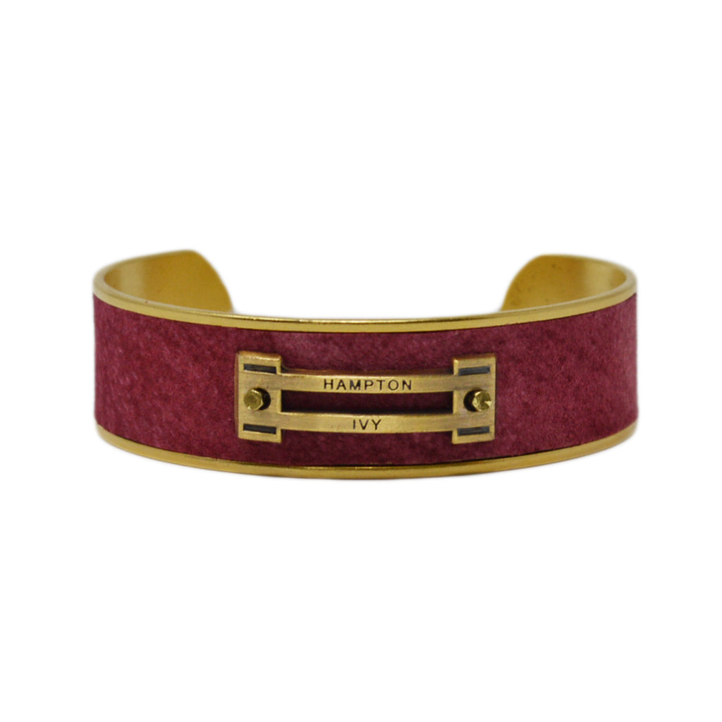 Crimson Suede Horse Jump Cuff Bracelet