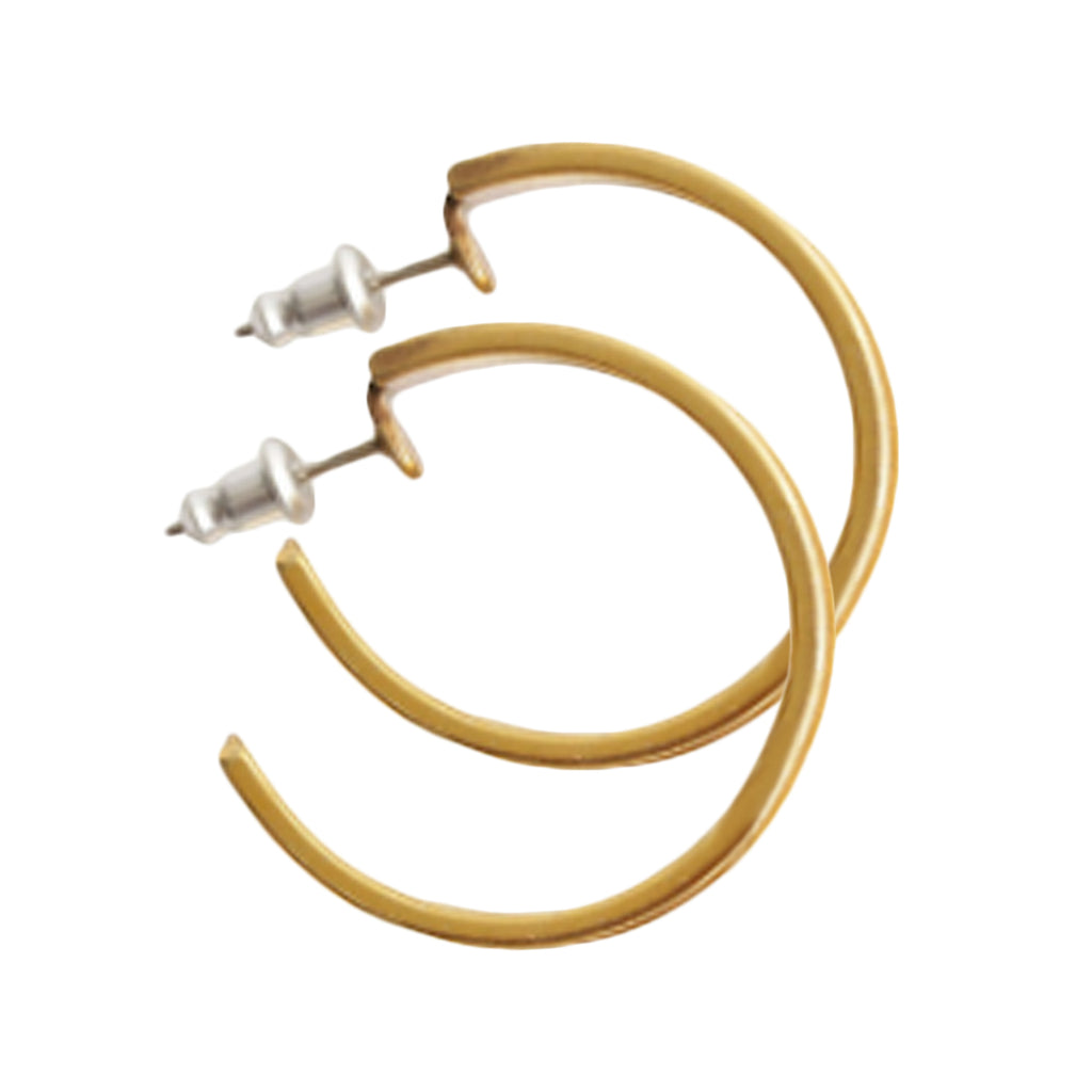 Tan Leather Hoop Earrings