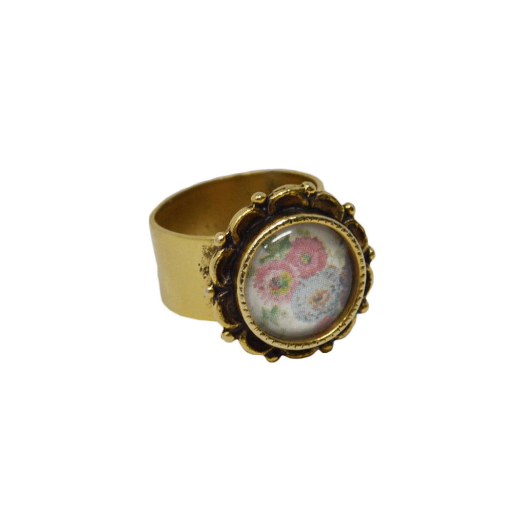 Floral Adjustable Ornate Ring