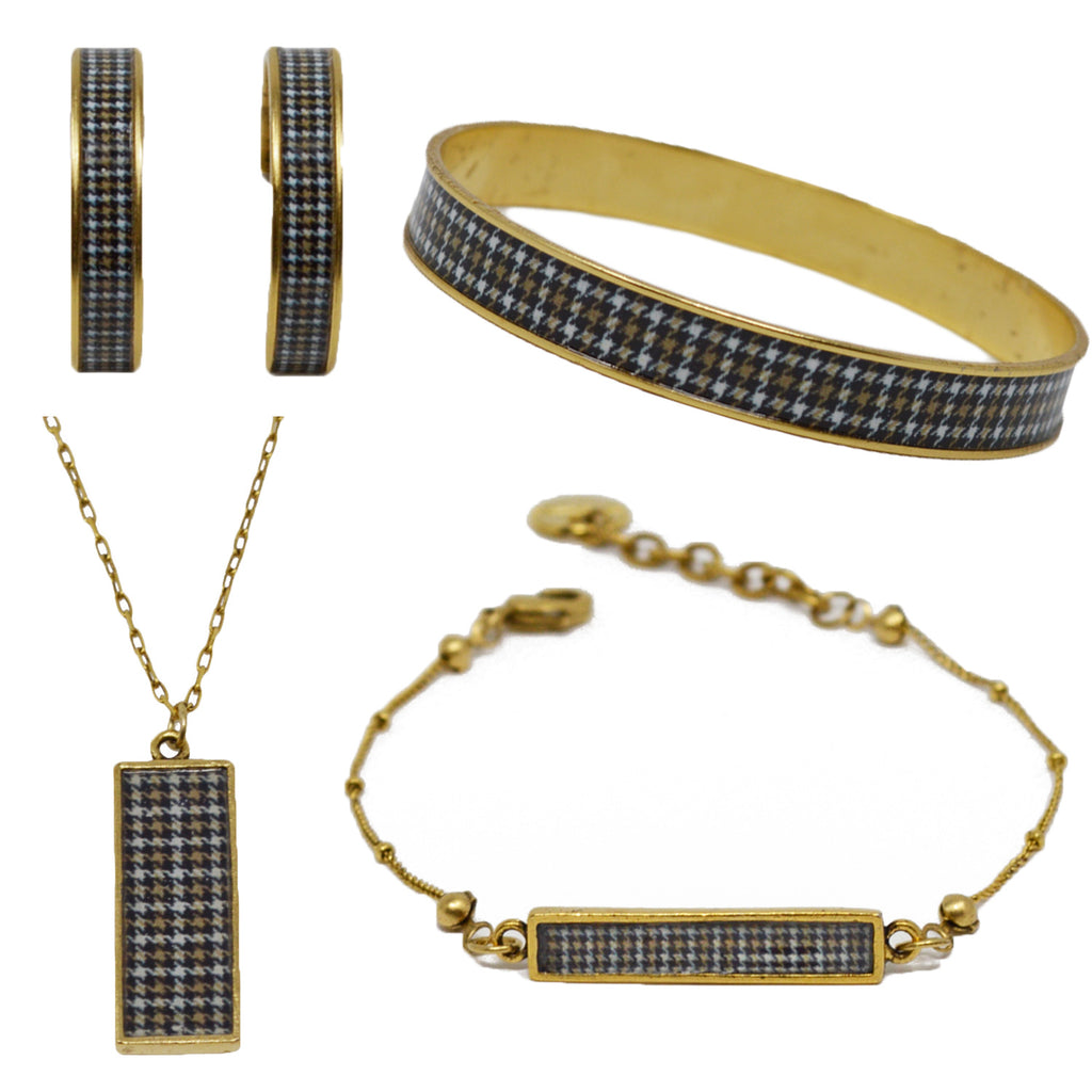 Riding Houndstooth Jewelry Set