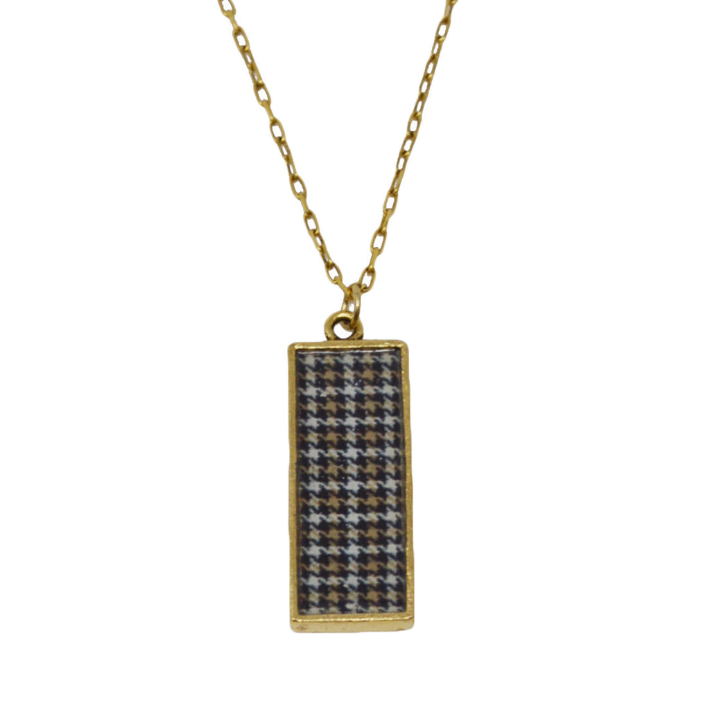 Riding Houndstooth Pendant Necklace