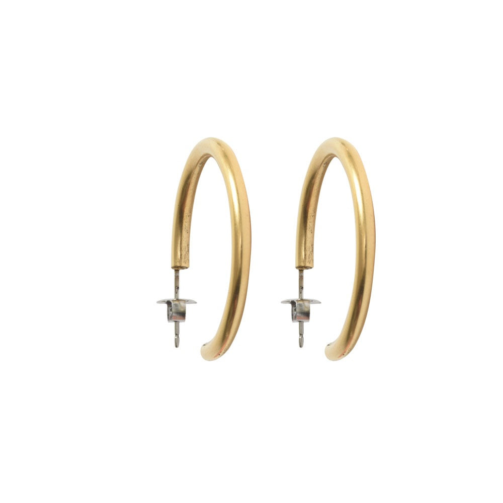 Antiqued Gold Small Hoop Earrings