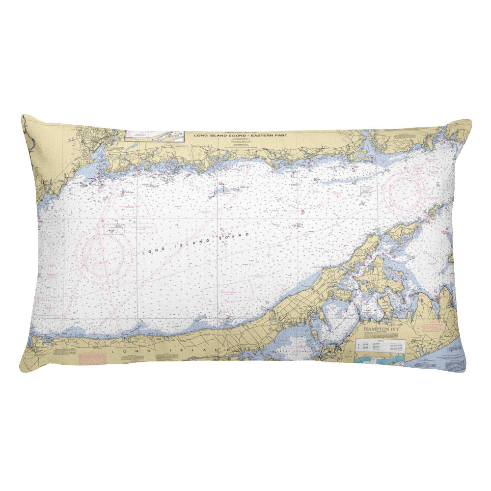 Long Island Sound Nautical Chart Premium Throw Pillow