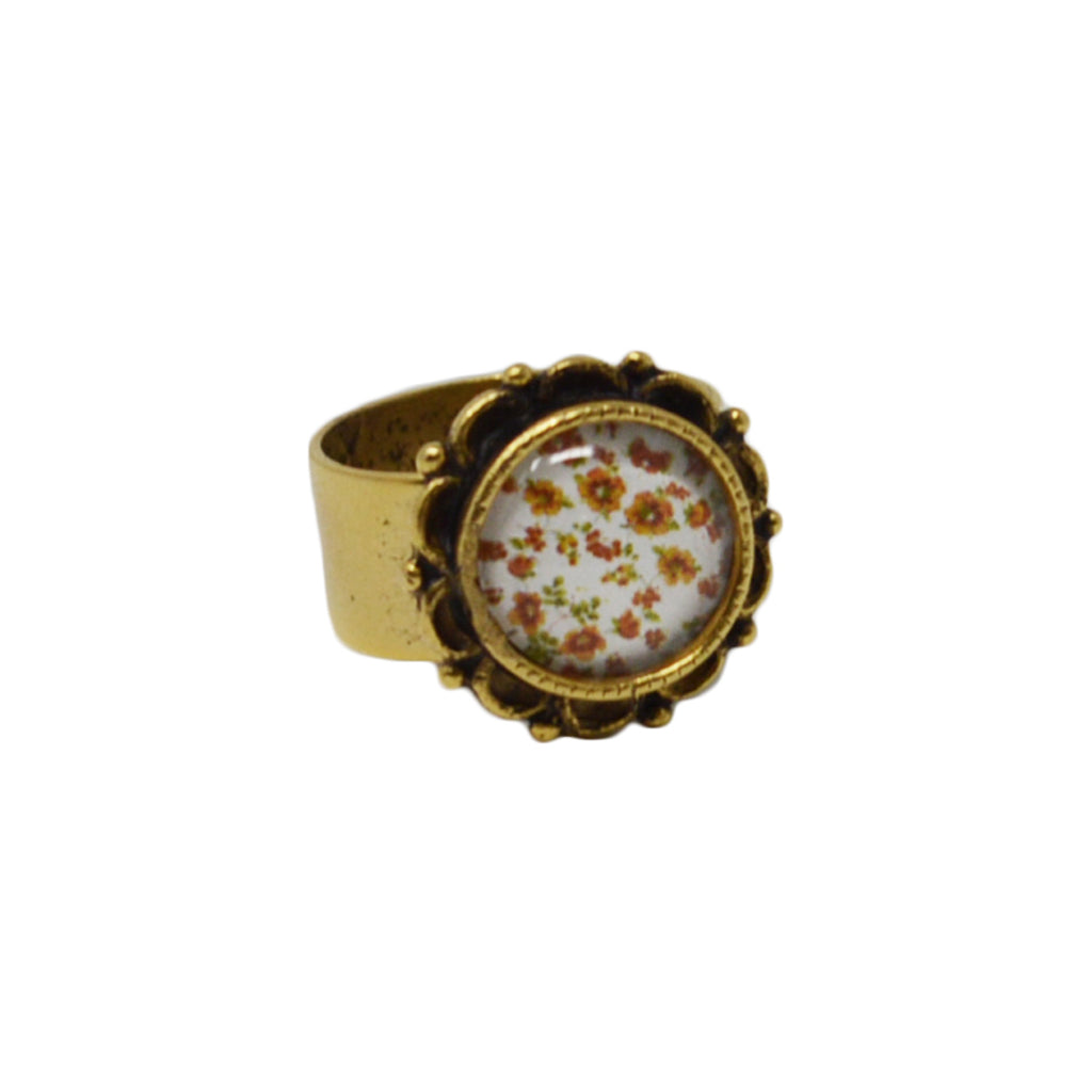 Autumn Fields Floral Adjustable Ornate Ring