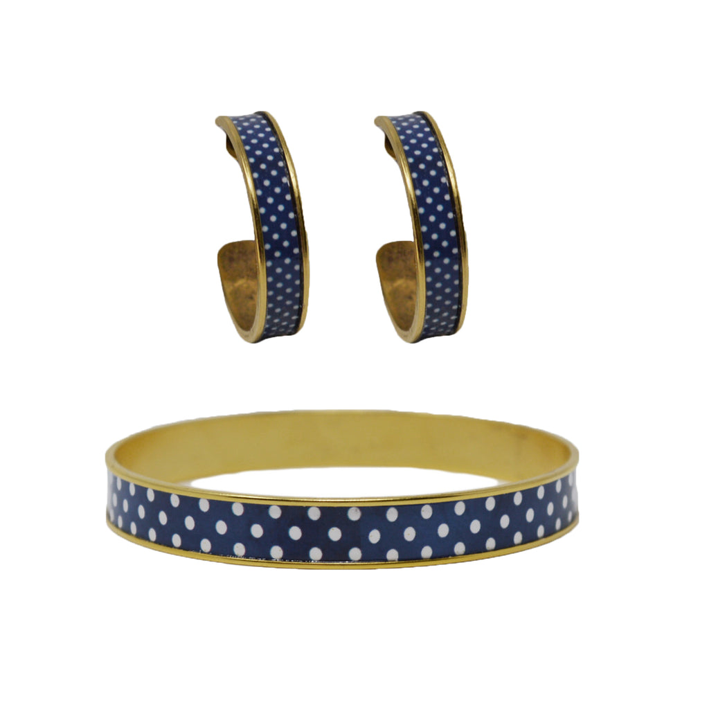 Navy Polka Dot Jewelry Set