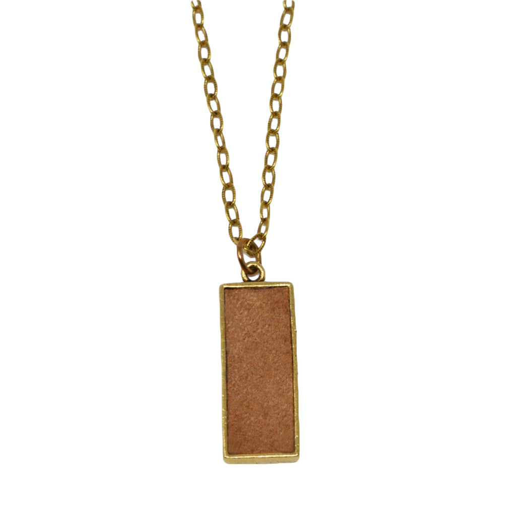 Tan Suede Pendant Necklace