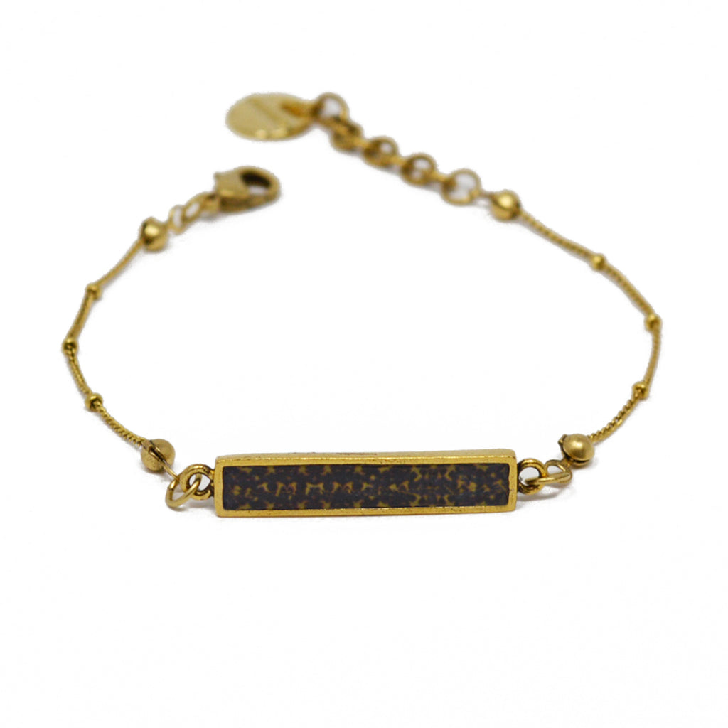 Tortoiseshell Dainty Charm Bracelet