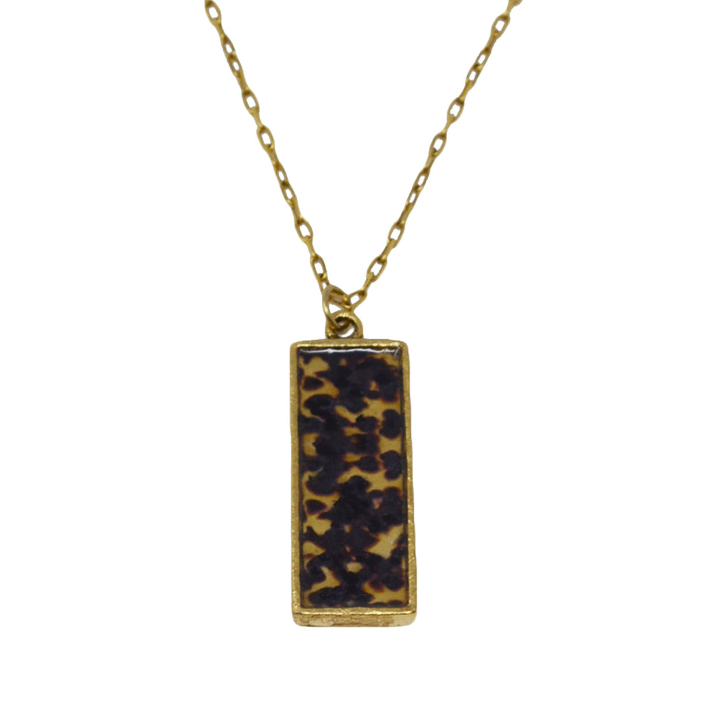 Tortoiseshell Pendant Necklace